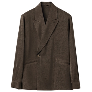 JDV商场同款复古休闲西装春秋季新品夹克戗驳领西服薄外套SMJ50W3