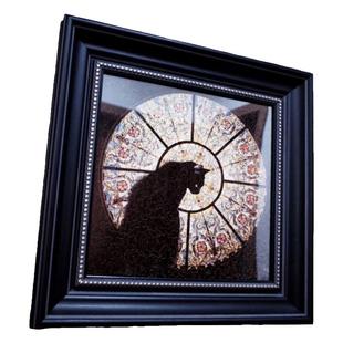 欧式正方形画框迷你教堂的猫拼图相框装裱可定制任意尺寸画框可挂