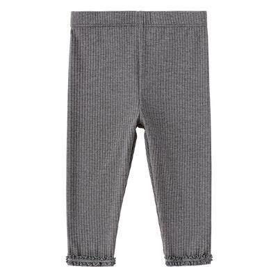 babylove婴儿打底裤春秋季莫代尔棉弹力花边裤女宝宝洋气百搭裤子