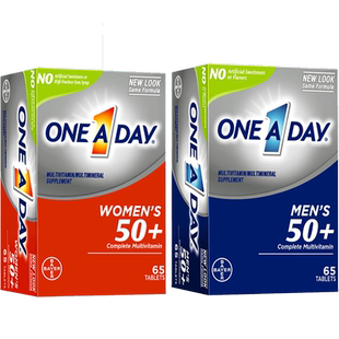 【自营】拜耳oneaday中老年复合维生素补充营养50岁+男女性钙片VA