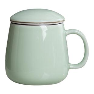 茶水分离茶杯陶瓷杯水杯马克杯办公家用带盖过滤器网红泡茶杯子