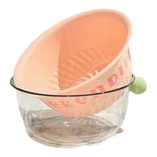 双层洗菜盆沥水篮可爱新款果盘家用客厅茶几果篮厨房洗水果洗菜篮