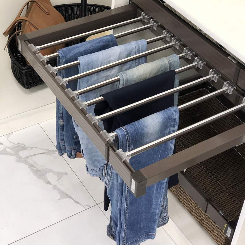 拉克衣帽间多功能阻尼缓冲推拉多宝盒收纳分类储物推拉裤架收纳藤