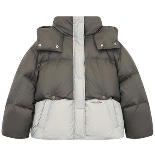 【高充绒】ei童装儿童连帽款羽绒服冬装新款撞色拼接保暖亲子装