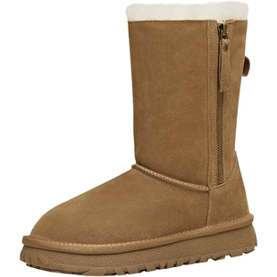 天美意厚底加绒保暖雪地靴短靴棉鞋女中筒靴2025冬季新款KXD69DZ5