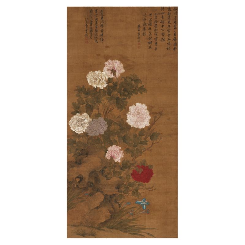 牡丹图艺术微喷仿古写意装饰画