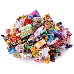 俄罗斯巧克力混合糖果官方旗舰店正品紫皮糖喜糖年货糖果小零食