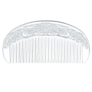 中国白银臻汇银999足银梳子纯银雪花银刮痧发梳生日送老婆妈妈