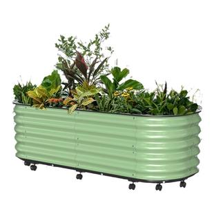 移动金属种植箱户外阳台楼顶种花种菜专用箱铝合金花箱子蔬菜花盆