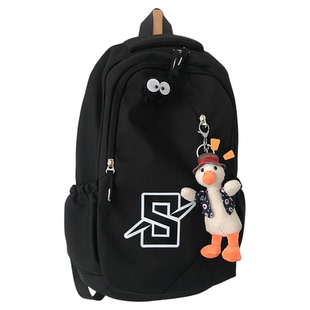 ins原宿风大容量初中生双肩包男日系小众设计感高中大学生书包女