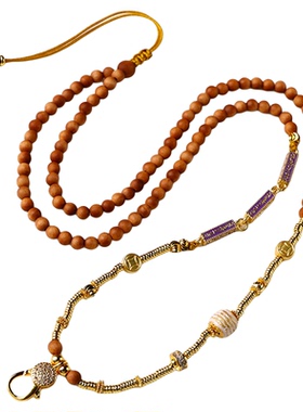 泰国佛牌链子檀木经文锁骨链