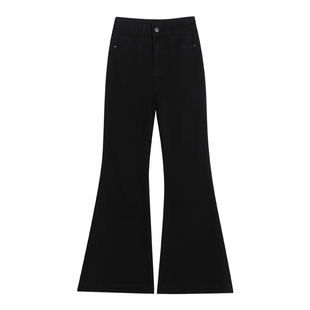 加绒喇叭图案钻牛仔裤女秋冬2025新款爆款气质流行设计感拖地裤子