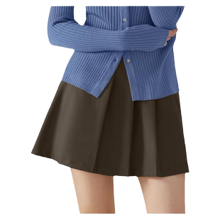 one more文墨秋季新款小个子百褶半身裙女气质a字半裙高级感短裙