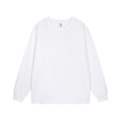 400g重磅纯棉宽松长袖T恤男纯色