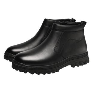 金猴棉鞋男款冬季保暖加厚羊毛鞋男抗寒皮靴真皮防寒靴子男靴棉靴