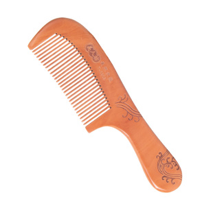 美人坊雕花桃木梳洗漱防静电按摩梳个人清洁不伤发家用宽密齿梳子