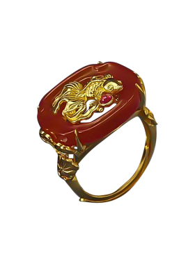 高级感锦鲤戒指纯银女士玛瑙小众