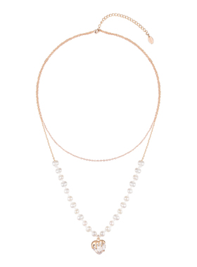 奢蔻饰品气质珍珠项链爱心吊坠