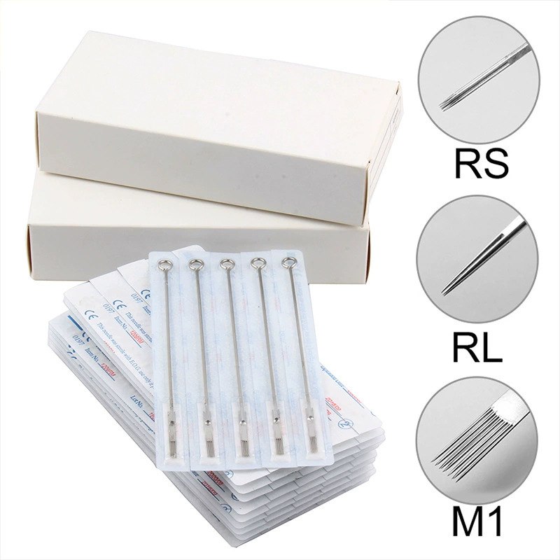 丽琪纹身耗材一次性传统跨境针全套打纹身割线50刺青装雾支混合针