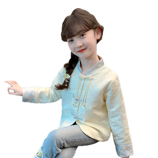 女童外套2026新款春装儿童汉服国风中式两件套春秋款女孩洋气套装