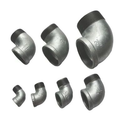 【5个装】镀锌内外丝弯头90度玛钢给水内外丝弯头2.5寸内外丝弯头