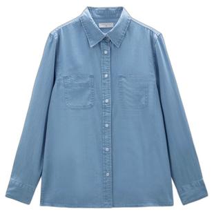 佐丹奴防晒衬衫女凉感莱赛尔天丝牛仔衣知识分子风衬衫女13344322