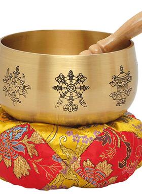 日式风精品八吉祥垫子引庆铜磬