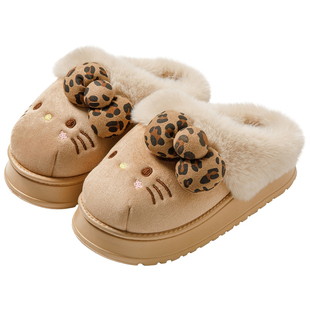 Kitty猫棉拖鞋女居家新款网红可爱三丽鸥厚底eva拖鞋冬季加绒保暖