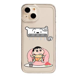 吹空调小新手机壳适用苹果15iphone樱桃16小丸子14promax妮妮13情侣12mini夏天11新款x透明8plus小清新17/xs7