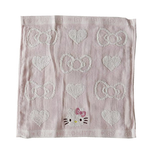 kitty小猫 尾货纯棉毛圈全棉绣花卡通粉色小方手巾吸水毛巾擦脸巾