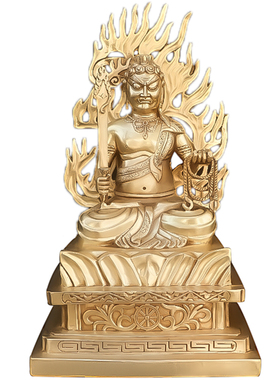 纯铜不动明王中式家居客厅桌摆件