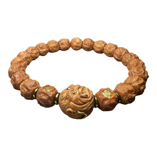 雕刻龙蛇之变恶僧猴头手串本命年男士生日礼物收藏级文玩单圈手链