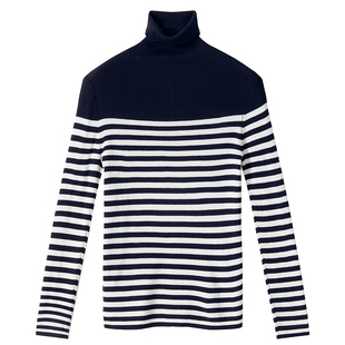 23区日系春季通勤修身纯羊毛高领套头针织毛衣内搭编织衫商场同款