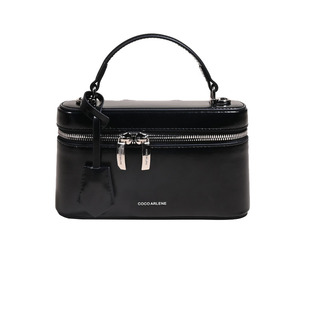 质感饭盒包黑色盒子包2026新款时尚百搭手提女包单肩包斜挎小包包