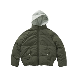 714street宽松防风棉服男士冬季新款潮牌假两件连帽防水棉衣外套