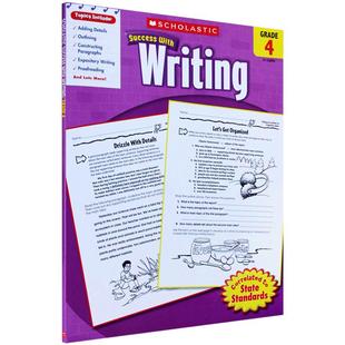 英文原版绘本学乐成功系列Scholastic Success with Writing, Grade 4 儿童写作练习册小学生英语学习教材教辅 美国家庭教育书