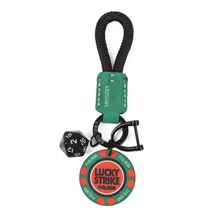 LuckyStrike幸运筹码高品质植绒牛皮汽车钥匙扣书包挂绳高级挂件