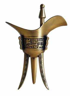 仿古青铜器乾隆杯酒爵三脚杯小号