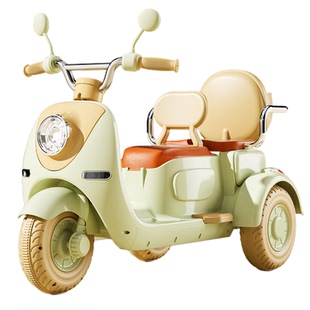 儿童电动摩托车三轮车男女孩宝宝车小孩可坐人充电双人遥控玩具车