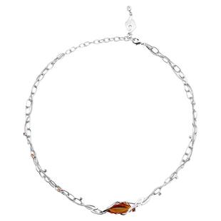 WEALTHYBOO沙丘项链素链锁骨链轻奢小众招财虎眼石高级感送女友