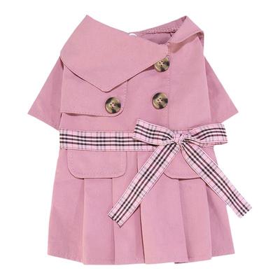 清仓小中型犬情侣装宠物衣服纯棉大摆法式风衣裙狗狗猫咪风衣裙