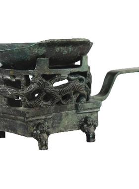 青铜器仿古四灵温酒炉纯铜摆件