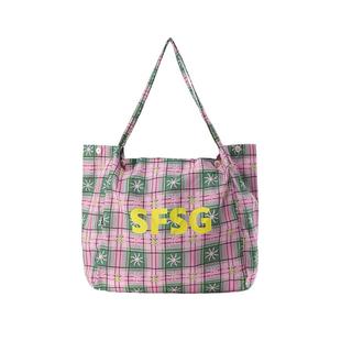 SFSG x LOOKNOW格纹包系列格纹太阳LOGO单肩包通勤礼物2025新品