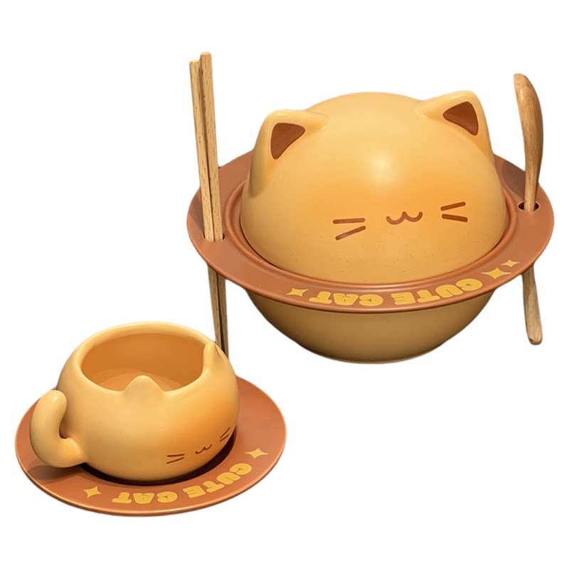 超可爱小猫咪泡面碗餐具送人礼物