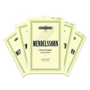 门德尔松钢琴作品全集 无词歌带指法 全套共一至五卷 德国彼得斯原版进口乐谱书 Mendelssohn Complete Piano Works Vol 1-5