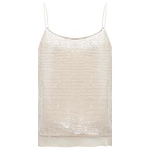 COCOBELLA时尚亮片绣拼接双层雪纺吊带气质内搭外穿背心VT0005-2