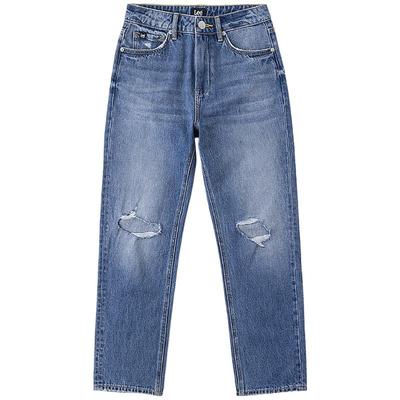 Lee修身直脚中浅蓝女牛仔裤