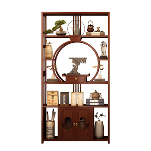 中古博古架茶室放茶叶的置物架非实木多宝阁架子古董工艺品展示架