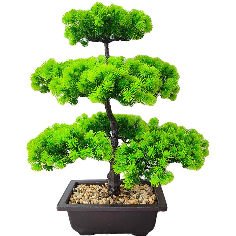 仿真迎客松树盆景室内桌面摆设假花植物小盆栽客厅绿植装饰品摆件