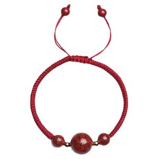 天然原矿朱砂晶体砂原石红绳手链手工编织手绳本命年男女情侣手串